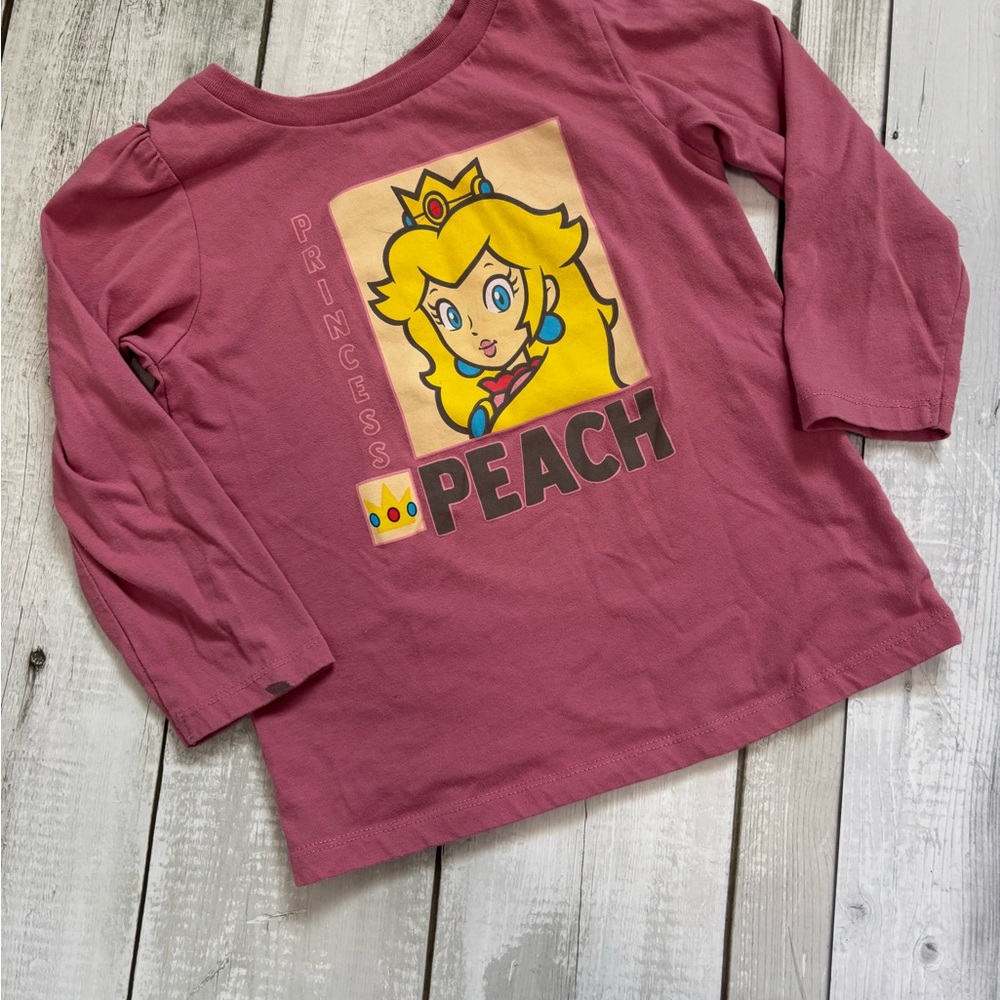 5/$25 Kids Long Sleeve Princess Peach Tee - Mauve